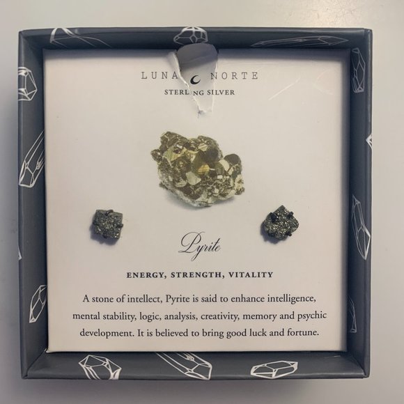 Luna Norte Pyrite Stud Earrings - Picture 1 of 4